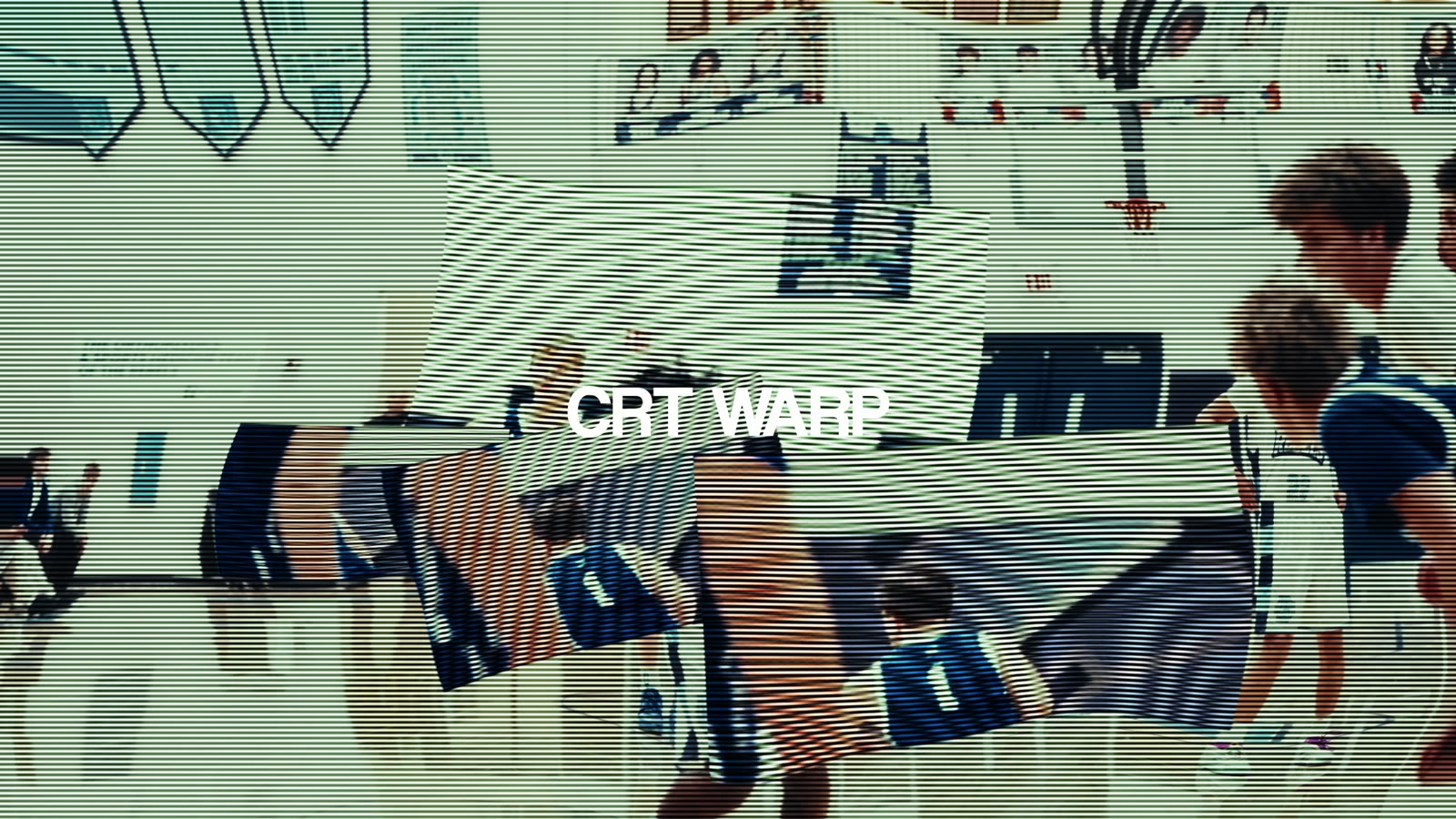Mid-transition &mdash; the CRT Warp effect in motion